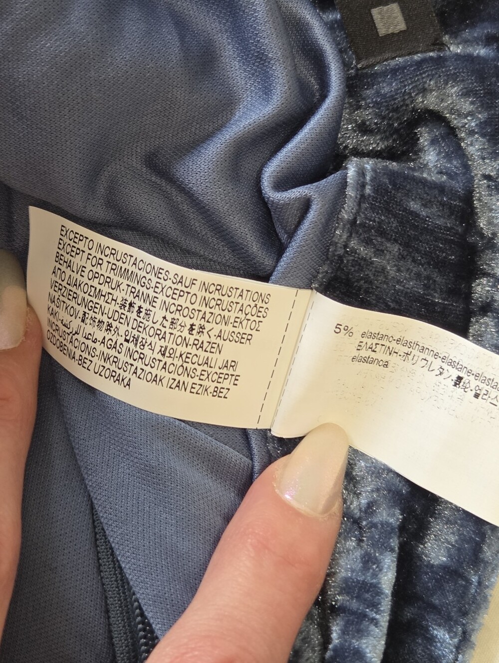 NEW Zara Blue Velvet Sequin Split Hem wide leg pants Sz S Mermaidcore Y2K - Picture 14 of 14